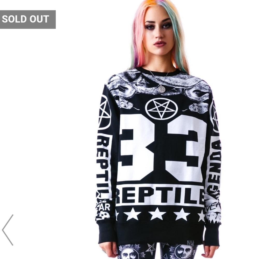 RARE! KILLSTAR Reptile Agenda Crewneck Sweatshirt